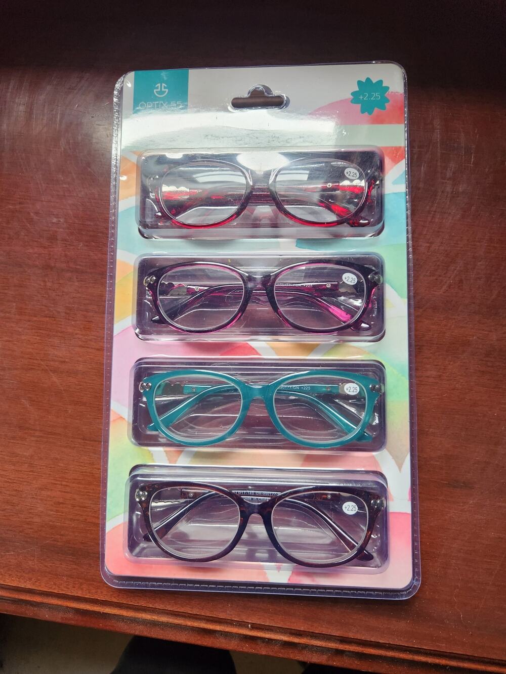 Optic 55 women's reading glasses +2.25 pack of 4 unopened new